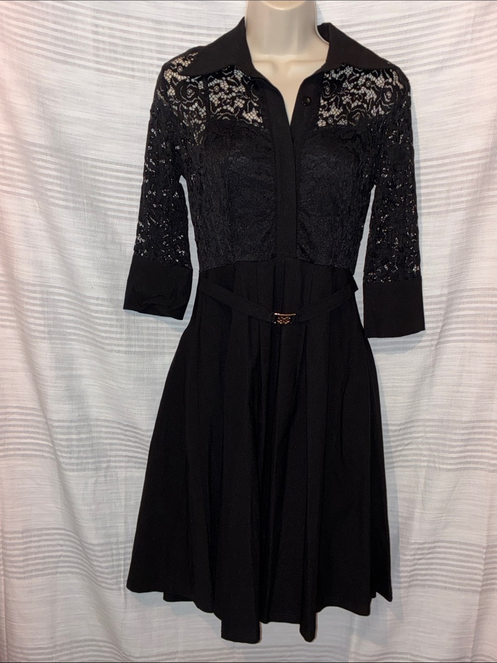 Missmay Black Dress with Lace Top, Size S, - Picture 2 of 10